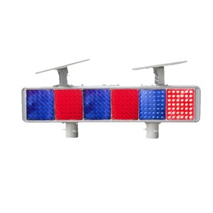 Solar Traffic Warning Light Led Flashing Red Blue Aluminum Pole Mount Ip65 Pc Material - Product Image 2