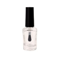 Flacon de vernis à ongles en verre cylindrique transparent réutilisable de 12 ml OEM/ODM avec bouchon à vis et impression UV