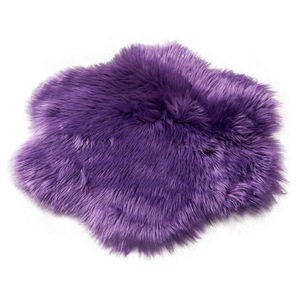 Tapis rond en fausse fourrure de couleur unie, antidérapant, pour salon, chambre à coucher, bureau, usage domestique, diamètre 120cm, doux, chaud et décoratif - Product Image 2