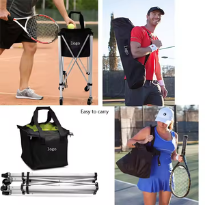 Opvouwbare Pickleball Tennisbalkar Met Wielen Tennisbaan Trainingsapparatuur Tennisbal Hopper Bal Mand Trolley - Product Image 6