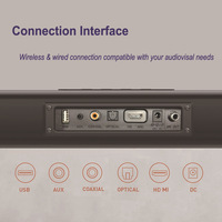 2.1 Dual Channel untuk 5.0 Home Theater Sound TV Speaker Dominator Subwoofer Nirkabel 100W 5.25" Woofer Echo Wall Bar