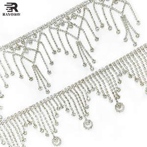 Garniture en cristal à coudre Flatback strass gland chaîne ronde en verre Motif garniture de vêtement pour robe de soirée chapeaux chaussures sacs - Product Image 1