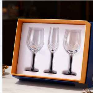 完全に透明なガラス彫刻装飾パネルスプレーカラー適切なカスタマイズされたワインゴブレットグラス毎日の家庭用 - Product Image 6