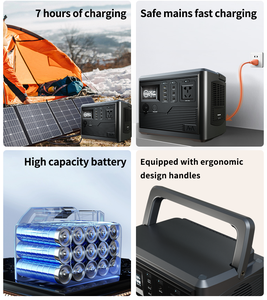 Station d'alimentation solaire portable extérieure haute capacité 300W 500W 1000W avec cellules au lithium LiFePO4 pour camping, compresseur d'air à onde sinusoïdale pure - Product Image 4