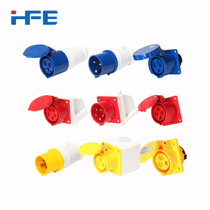 Prise et fiche de courant industrielles HFE 16A 110V/220V/380V 2-5 broches IP44/IP67 à contact en cuivre, connecteur de montage en surface - Product Image 1
