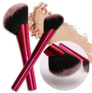 China factory makeup blush brush 2 pcs single makeup brush for woman cosmetic promotion gift big powder fan brush