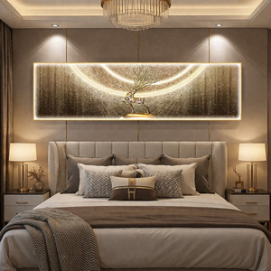 <b>Large</b> Wall Decor LED Painting with Lights Animal Picture Glass Luxury Unique Painting Tempered Glass Crystal Porcelain Painting - Product Image 1