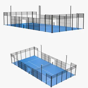 Starkes Panorama-Padelplatz-Set für den Außenbereich volle Tennisequipment mit Paddel und Paddel-Rakete