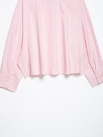 Chemise rayée à manches larges pour femme, modèle 2026, coupe décontractée, chemisier de bureau avec boutons sur le devant, OEM/ODM par une usine chinoise