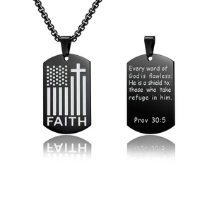 Collar con Colgante Cuadrado de Acero Inoxidable Personalizado con la Frase 'Enhanced Courage Belief' para Hombre, Regalo Personalizado para Chicos Valientes - Product Image 3