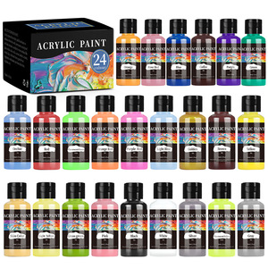 Peinture <span class=keywords><strong>acrylique</strong></span> à base d'eau 30 ml, 24 couleurs, pour cuir et panneaux décoratifs, convient à la peinture par les enfants et les adultes, fournitures artistiques - Product Image 6