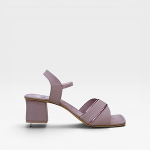 Sandales élégantes à talon bloc lavande pour femme, à bout ouvert, à enfiler, pour soirée, chaussures décontractées et tendance, talons confortables - Product Image 3