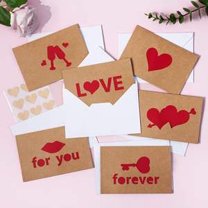 Cartes de remerciement en papier kraft personnalisées, cartes de vœux, cartes d'anniversaire avec couverture rigide, papier fantaisie, impression offset - Product Image 2