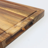 Planche à découper en bois d'acacia grand format LFGB FSC, plateau de service pour charcuterie, plateau de découpe, planche de boucher pour barbecue et dinde