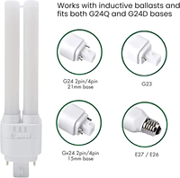 Ampoule LED PL à encastrer, culot E26 E27, 3 températures de couleur sélectionnables, remplacement CFL 6W-15W 120V pour ampoule encastrable AC100 277V