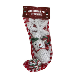 Yüksek kaliteli 4 parça pamuk halat evcil hayvan köpek oyuncağı Set noel interaktif ve hareket oyuncaklar köpekler için - Product Image 6