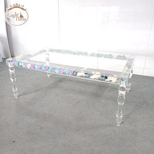 Fabbrica su misura rettangolo di cristallo trasparente rotonda banchetto festa Diner acrilico tavolo di nozze per la decorazione di eventi - Product Image 5