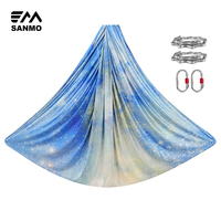 Ensemble de hamac de yoga aérien volant de haute qualité cravate teint multicolore hamac de yoga aérien balançoire tissu soies aériennes ensembles de balançoire de yoga