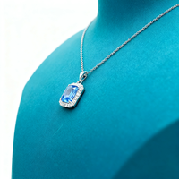 KAAN JEWELRY Modische 925 Silber Blau Anhänger Halskette, als Geschenk und für Festivals verwendet.