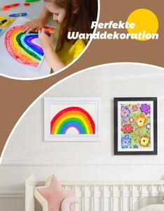 Marco para Cuadros de Arte Infantil Intercambiable en Madera Negra con Vidrio Resistente a Roturas, Marco para Arte Infantil Horizontal y Vertical - Product Image 5