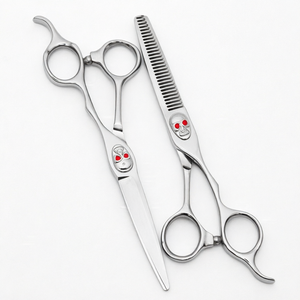 Tijeras Profesionales para Adelgazar el Cabello, Acero Inoxidable, Hoja Afilada de 30 Dientes, para Diestros, Mango Largo, Tijeras de Salón - Product Image 1