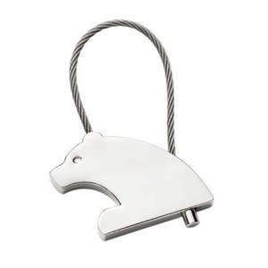 Porte-clés en métal en forme d'ours polaire avec sangle en câble, accessoire de porte-clés en forme d'animal - Product Image 1
