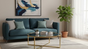 Mesa de centro moderna minimalista con tapa de vidrio templado para sala de estar, apartamento, oficina y interior de hotel. - Product Image 3