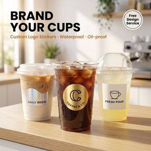 Autocollants ronds en plastique personnalisés avec logo d'usine, impression vinyle, autocollants imperméables pour tasses - Product Image 2