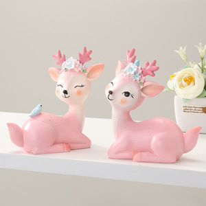 Figurines de cerfs en résine mignonnes, ensemble multi-pièces, décoration de bureau, ornement de Noël, accessoires de bureau - Product Image 3
