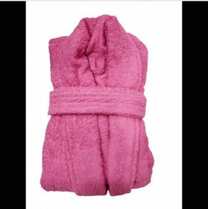 Bata de Baño de Forro Polar Rosa Coral Unisex con Cuello Chal y Cordón Ajustable, Térmica, Tejida, para el Hogar y Spa - Product Image 1