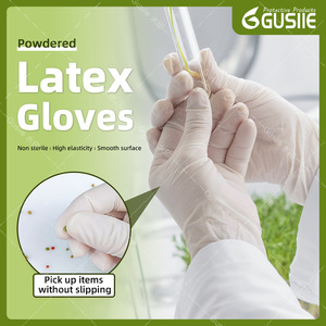 Gants jetables en latex Blue Guard, poudrés, en caoutchouc naturel, pour la manipulation des aliments, usage unique, tailles S, M, L - Product Image 5