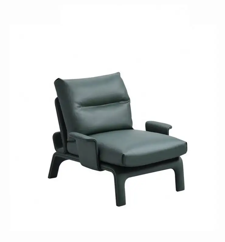 Kursi Sofa santai ruang tamu Modern, kursi Sofa tunggal berlapis kain kayu