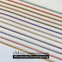 Collier en acier inoxydable plaqué or eManco avec pierre de naissance, 12 couleurs, étanche, bijoux étincelants pour femme, usage quotidien et soirées