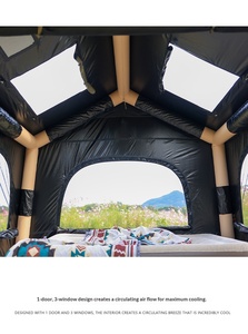 Tente de glamping <span class=keywords><strong>gonflable</strong></span> à une chambre, pare-soleil amovible UPF50 Plus, imperméable, quatre saisons, 6-8 personnes, pour le camping familial en plein air - Product Image 6