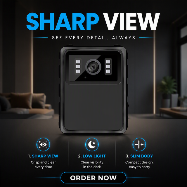 2 Inch IPS Screen Mini Wearable Sports Cameras 1920*1080 Body Worn Camera Security Guard 1080P Body Mounted Camera Night Vision