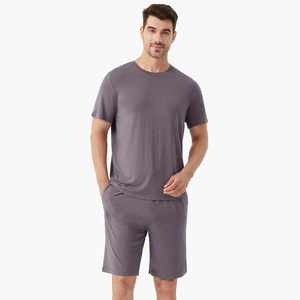 Ropa Casual para Hombre, Ropa de Dormir para Hombre, Pijamas de Bambú, Camiseta y Pantalones Cortos, Conjuntos de Pijamas, Pijamas Modales para Hombre - Product Image 2