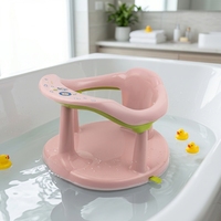 Chaise de bain pour bébé en PP + PVC, tabouret de bain monobloc avec base à ventouse puissante pour 0-18 mois