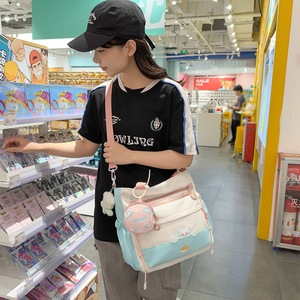 Sac <span class=keywords><strong>Tendance</strong></span> 2025 – Sac à bandoulière en nylon avec fermeture éclair motif chat mignon pour femmes et étudiantes, grande capacité - Product Image 4