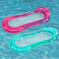 En gros, Matelas flottant gonflable en PVC pour piscine, type hamac, lit flottant, transat de piscine, avec filet, usage commercial Max