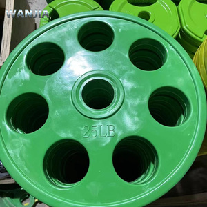 Komplettes Fitness-Studio-Equipment: Olympische Gummi-Bumper-Plates, 51 mm Durchmesser, schwarze Gummi-Gewichtsscheiben, passend für Langhantelstangen, komplette Lösung für freie Gewichte - Product Image 4