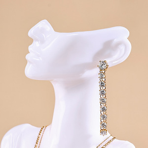 Jewelry Mannequin Neck Display Rack Transparent Black White Plastic PS Material One Piece Necklace Earring Holder Storage Stand - Product Image 3