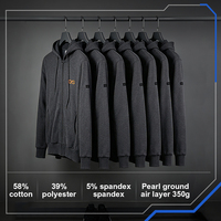 Sudadera con Capucha Personalizada OEM, Algodón, Poliéster, Spandex, 350gsm, Piqué, Capa de Aire, Bordado, Uniforme de Equipo, MOQ100