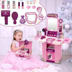 Table de <span class=keywords><strong>maquillage</strong></span> pour tout-petits, ensemble de jeu de beauté pour filles, valise de <span class=keywords><strong>maquillage</strong></span> de voyage, ensemble d'accessoires de mode, jouets - Product Image 2