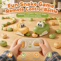 Juego de serpientes magnéticas con control remoto, 2 piezas, serpiente hambrienta con luces, juguete interactivo de carreras y coleccionismo, regalo para niños
