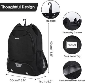 Mochila de Fútbol al por Mayor, Mochila Deportiva Personalizada con Compartimento para Balón - Bolsa Deportiva para Gimnasio, Baloncesto, Fútbol, Voleibol - Product Image 2
