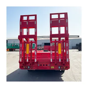 Lowbed Factory Heavy Duty 3 Ejes Lowboy Trailer 60 80 100 Tons Low Bed Truck Semi Trailer