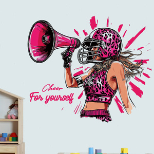 Adesivo Murale Ragazza Sportiva Cool, Citazioni Motivazionali Rosa, Adesivi <span class=keywords><strong>Murali</strong></span> in Vinile Autoadesivi con Leopardo per Cameretta Ragazze - Product Image 4