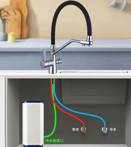 <span class=keywords><strong>Robinet</strong></span> de cuisine en laiton avec <span class=keywords><strong>robinet</strong></span> filtrant eau potable se connecter au purificateur d'eau robinets à <span class=keywords><strong>double</strong></span> fonction mélangeur - Product Image 6