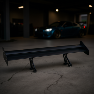 Aileron arrière universel réglable en aluminium double couche de 53,1 pouces pour voiture, noir - Product Image 2