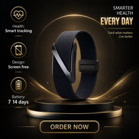 Bracelet intelligent sans écran, moniteur de fréquence cardiaque ECG, suivi de l'oxygène sanguin, suivi du sommeil, détection de chute, SOS, bracelet de fitness, reconnaissance vocale